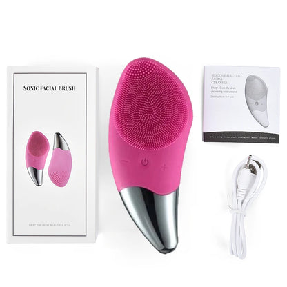 Brosse Électrique Ultrasonique 2-en-1 – Nettoyage Profond & Massage Visage