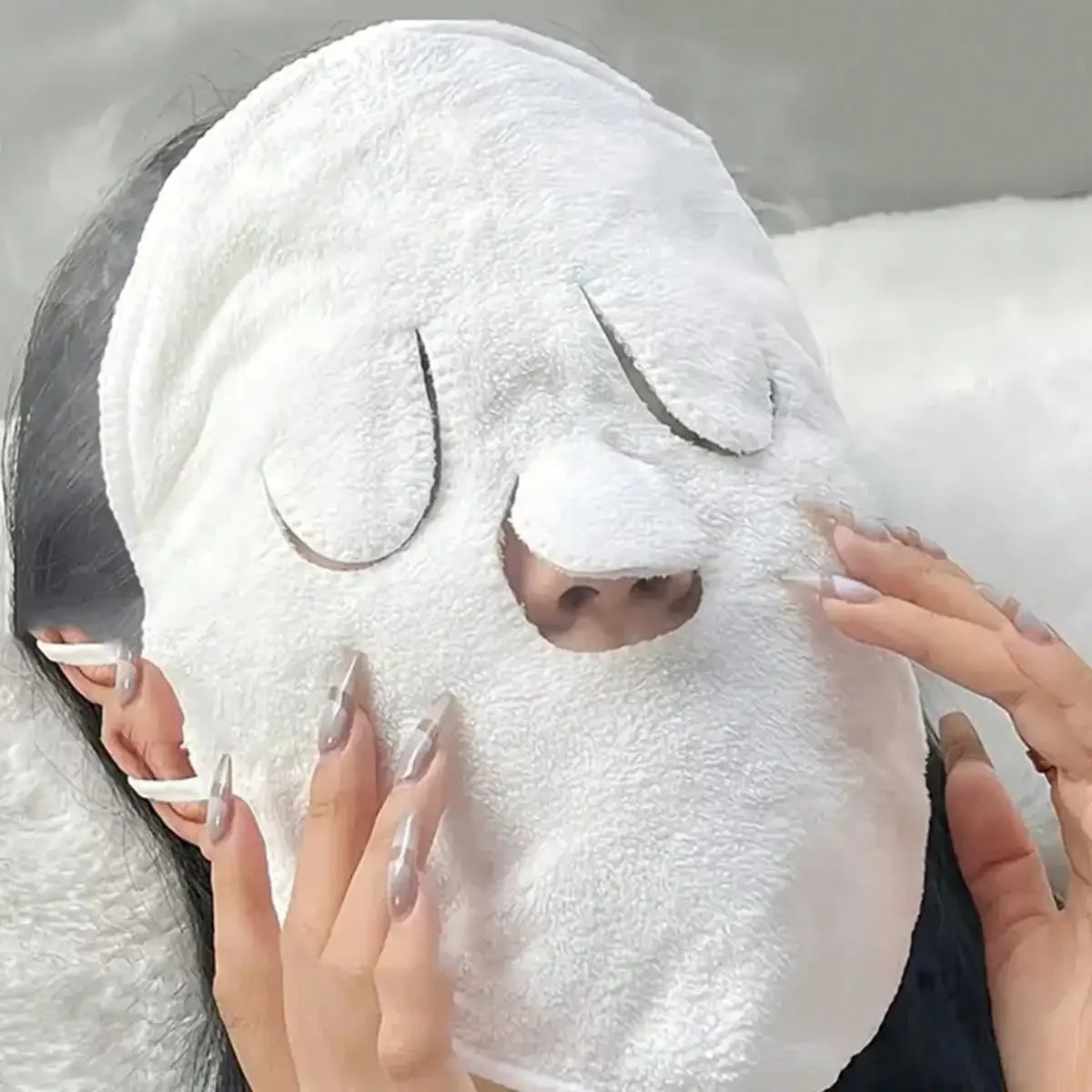 Serviette Visage Réutilisable Chaud/Froid – Soin Spa Hydratant & Nettoyant à Domicile